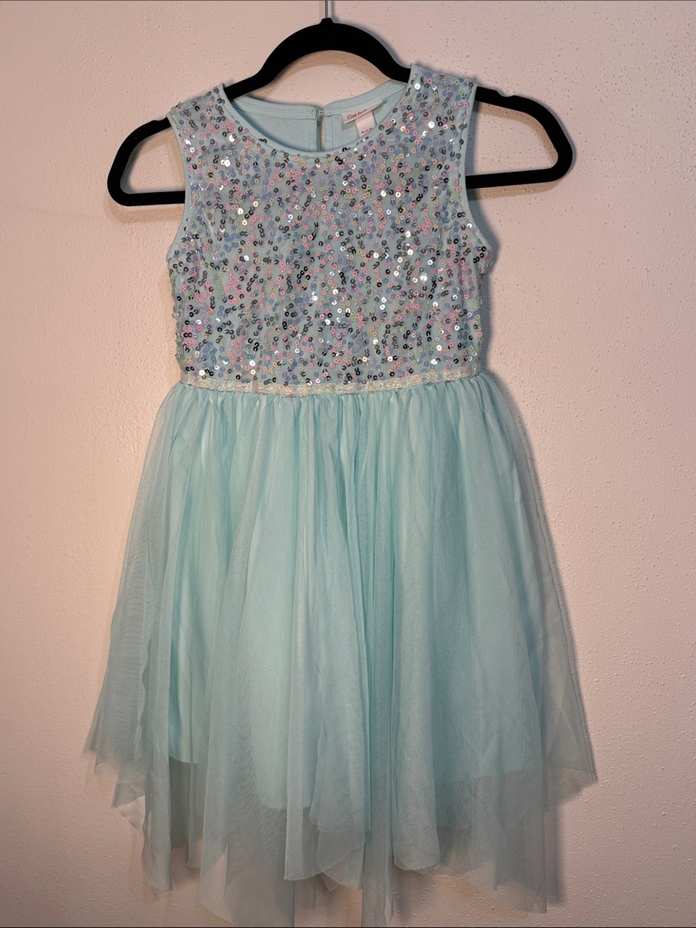 Cat & Jack Light Blue Sequin Bodice Tulle Dress